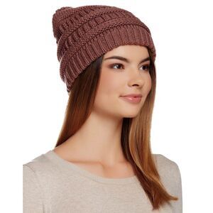 Modena Womens Horizontal Purl Knit Hat Rust